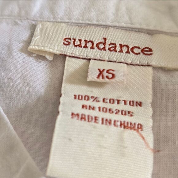 Sundance White Button-Up Boho Blouse with Pleated Details Top - Picture 6 of 6